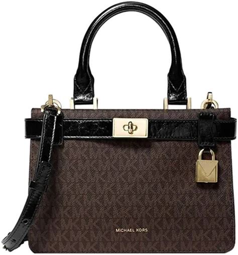 tatiana satchel michael kors|Tatiana Small Logo and Leather Satchel .